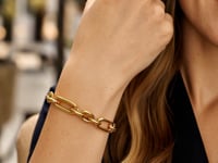 14k Gold Italian Alternating Paperclip Oval Links Bracelet