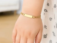 Gold Curb Link Style Children's ID Bracelet