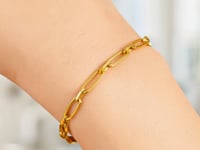 14k Gold Alternating Paperclip Bracelet (2.80 mm)