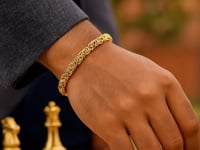 Gold Byzantine Design Chain Bracelet (7.00 mm)