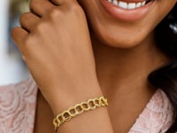 14k Gold Solid Double Link Charm Bracelet (7.00 mm)