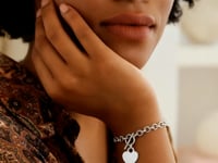 Heart Charm Rolo Chain Bracelet in Sterling Silver (6.00 mm)