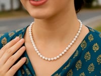 14k Gold Necklace w/White Freshwater Cultured Pearls