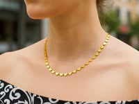 14k Gold Mirrored Heart Chain Necklace
