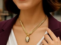 Le Serpent Curb Link Necklace in 14K Gold
