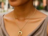 14K Gold Necklace w/Horseshoe