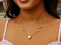 14k Gold Puff Heart Adjustable Necklace