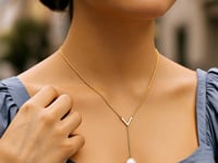 14k Gold Tesoro Pearl Goddess Lariat Necklace