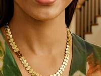 14k Gold Polished Heart Link Chain Necklace