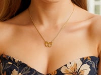 14k Gold High Polish Handcuff Necklace