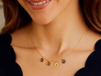 14k Gold Love Necklace w/Circle Drops