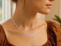 14k White Gold Necklace w/Polished Circles