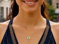 14k Gold MOP Evil Eye Necklace