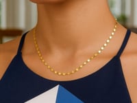 14k Gold Necklace with Polished Circles