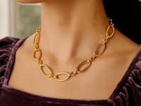 14k Gold Necklace w/Polished Oval Links