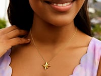 14k Gold High Polish North Star Necklace