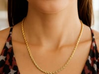 14K Gold Hollow Diamond Cut Rope Chain (3.2 mm)