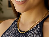10K Gold Hollow Diamond Cut Rope Chain (4.0 mm)