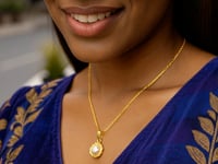 14k Gold Pearl Flower Necklace